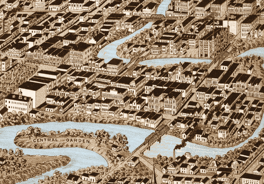 1891 Bird's Eye Map of San Antonio - Copano Bay Press