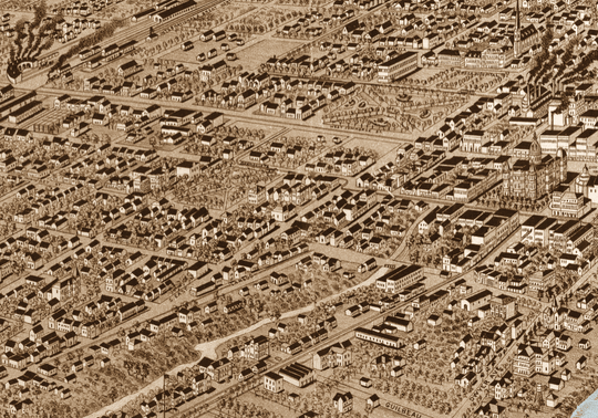 1891 Bird's Eye Map of San Antonio - Copano Bay Press