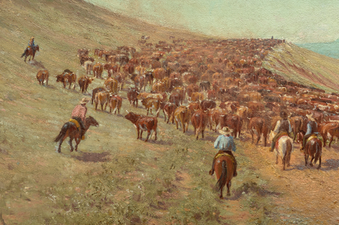 Driving the Herd by Frank Reaugh - Limited Edition Art Print