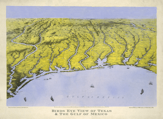 Bird's - Eye View of Texas - 1861 - Copano Bay Press