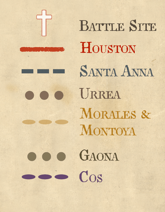 Campaign Map of the Texas Revolution - 1836 - Copano Bay Press