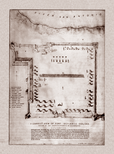 Chadwick's Plan of Fort Defiance - Goliad - Mini Fine Art Print