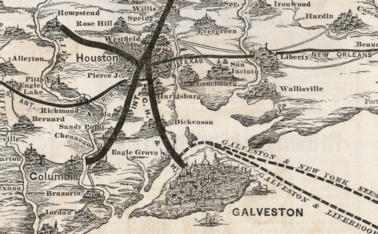 Colonists and Emigrants Route to Texas - 1878 - Copano Bay Press