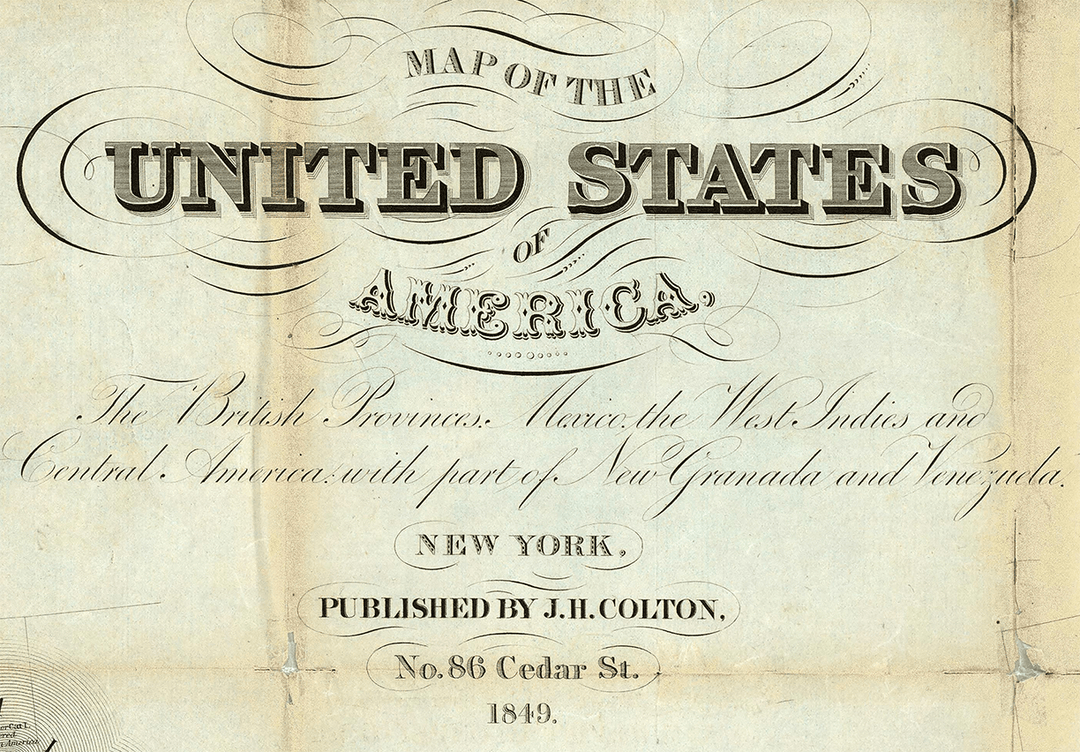 Colton's Map of United States and Texas - 1849 - Copano Bay Press