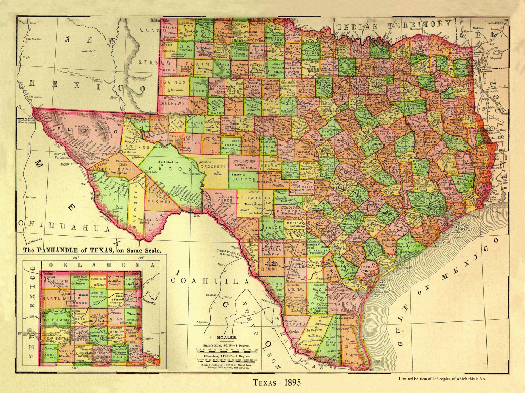 County Map of Texas - 1895 - Copano Bay Press