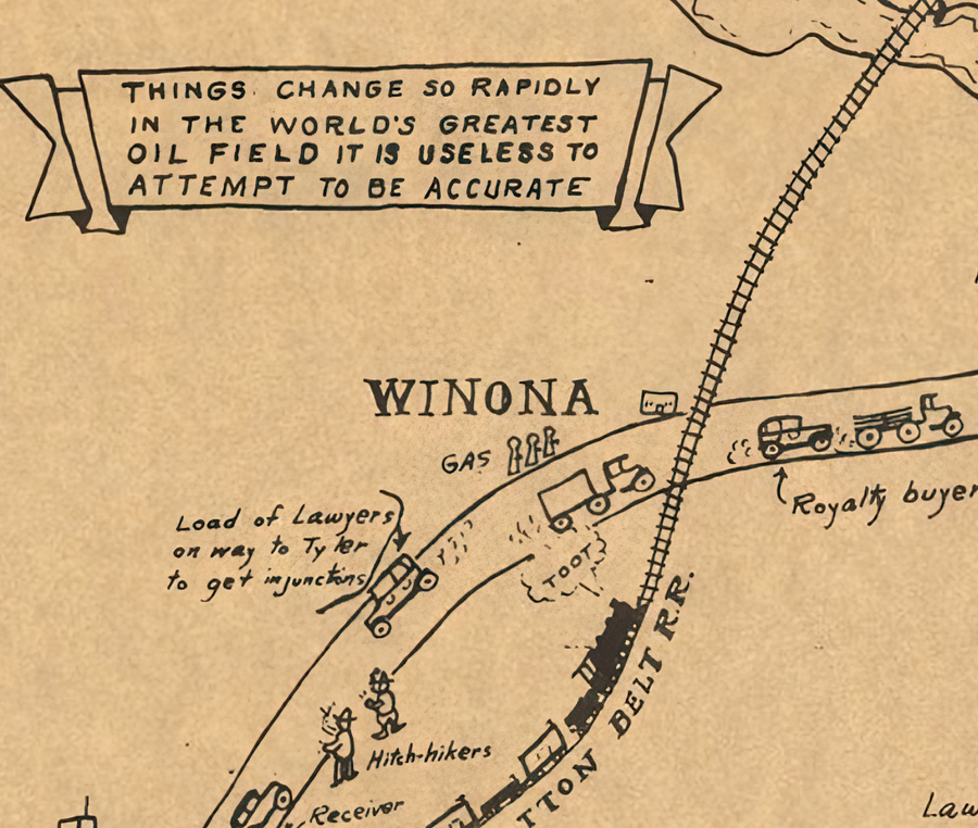 East Texas Oil Boom - 1933 Map - Limited Edition - Copano Bay Press