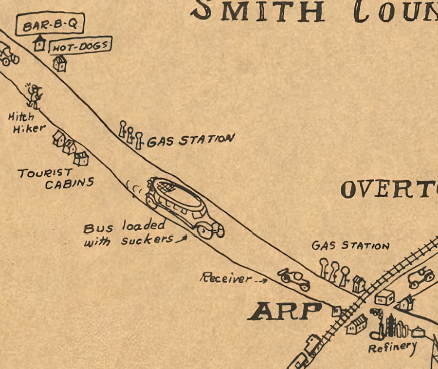 East Texas Oil Boom - 1933 Map - Limited Edition - Copano Bay Press