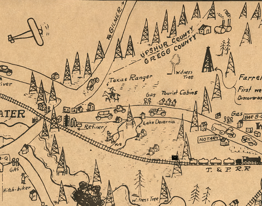 East Texas Oil Boom - 1933 Map - Limited Edition - Copano Bay Press