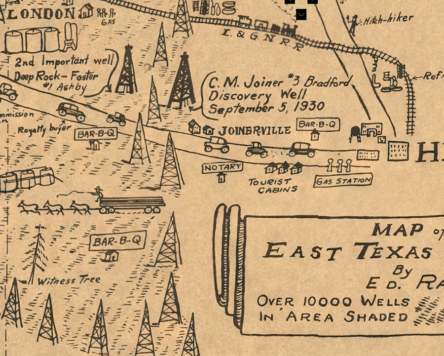 East Texas Oil Boom - 1933 Map - Limited Edition - Copano Bay Press