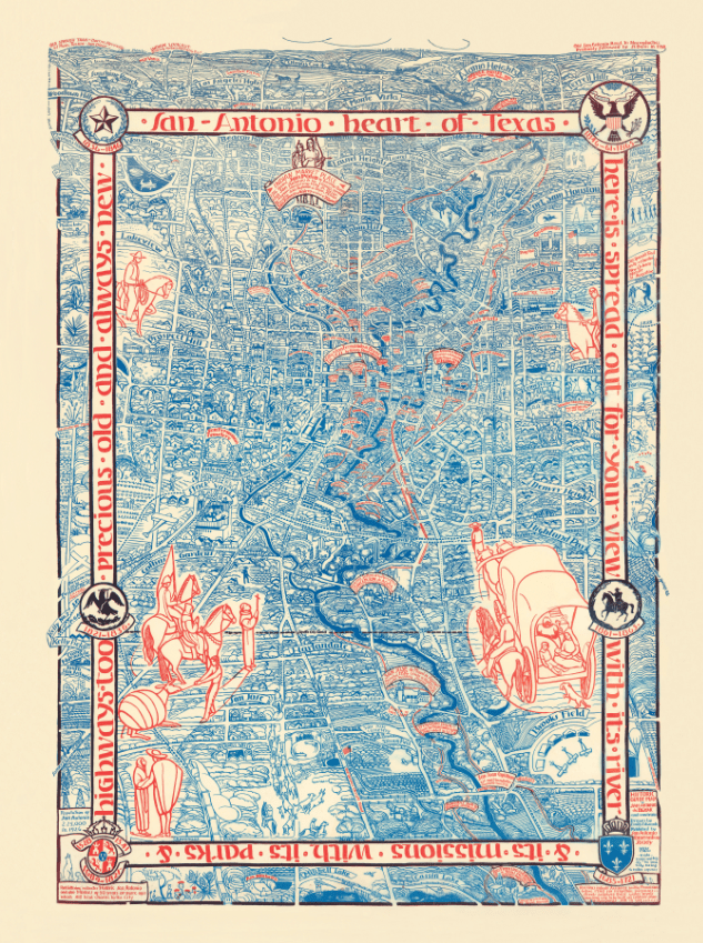 Edwards' 1926 Historic Guide Map of San Antonio - Limited Edition Fine Art Print - Copano Bay Press