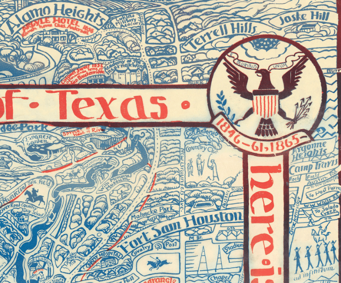 Edwards' 1926 Historic Guide Map of San Antonio - Limited Edition Fine Art Print - Copano Bay Press