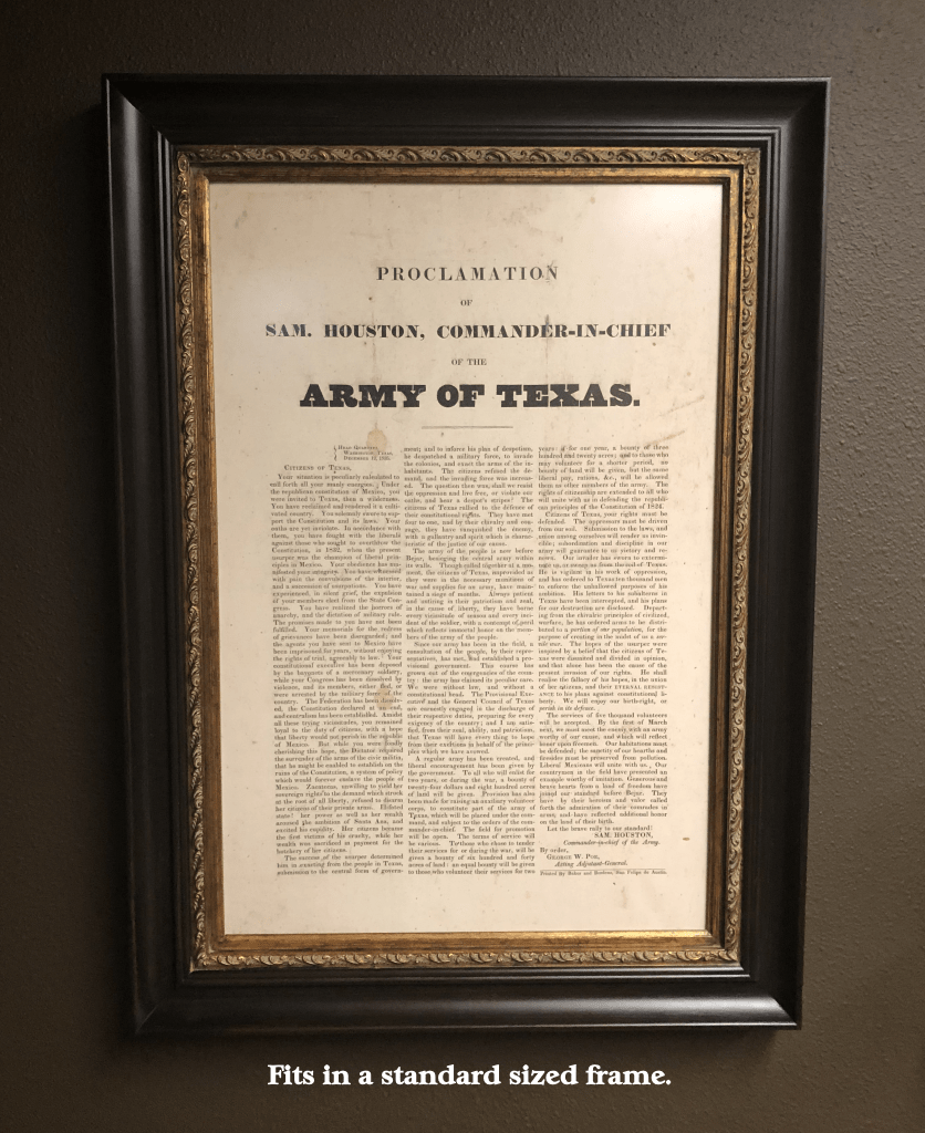 General Houston's Proclamation - 1835 - Copano Bay Press