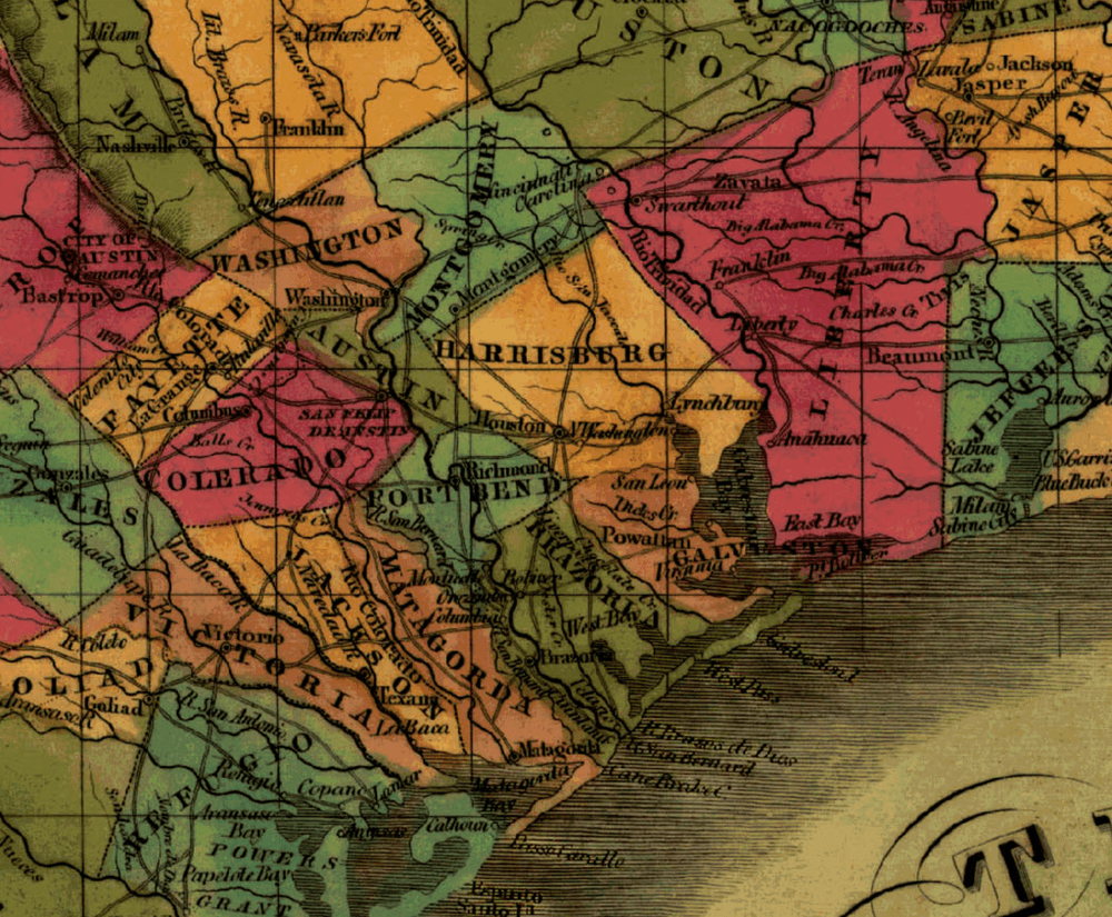 Greenleaf's Map of the Republic of Texas - 1840 - Copano Bay Press