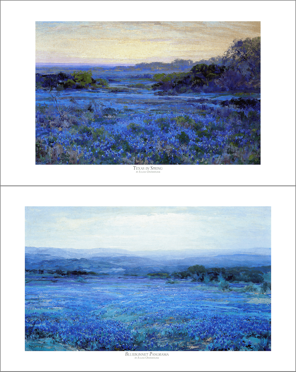 Julian Onderdonk Bluebonnets - Two Print Set - Limited Edition - Copano Bay Press