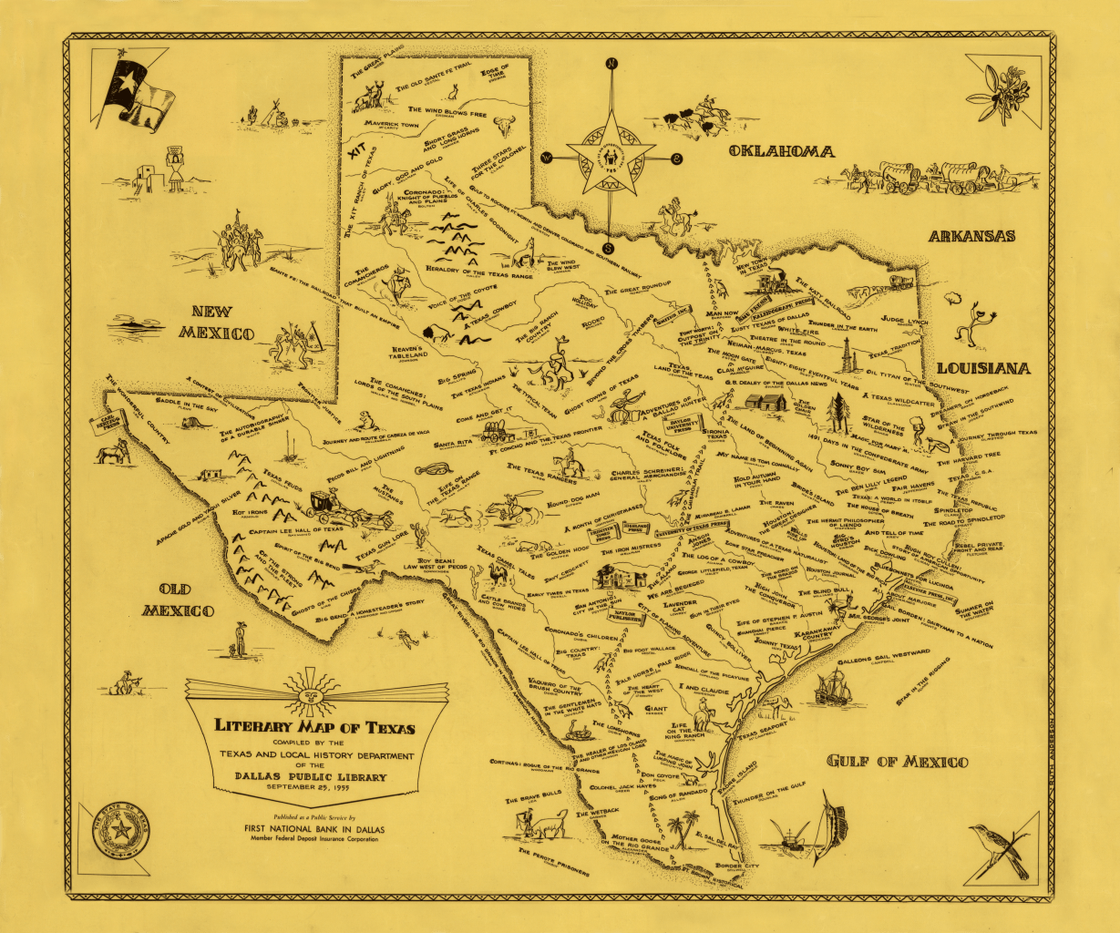 Literary Map of Texas - Copano Bay Press