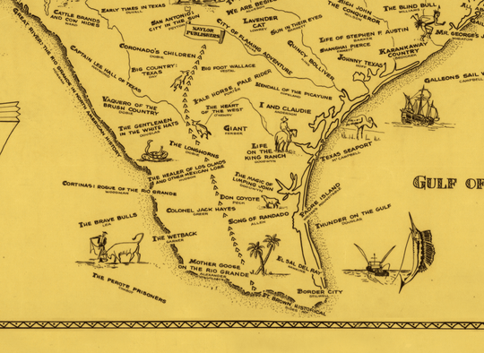 Literary Map of Texas - Copano Bay Press