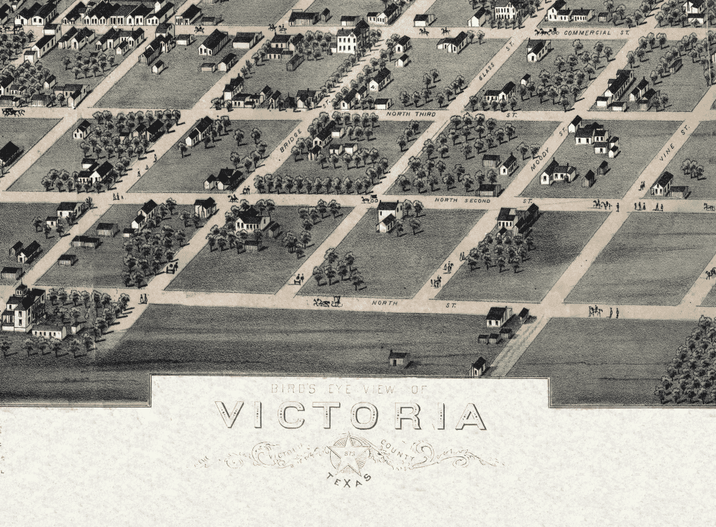 Map of Victoria, Texas in 1873 - Fine Art Print - Copano Bay Press