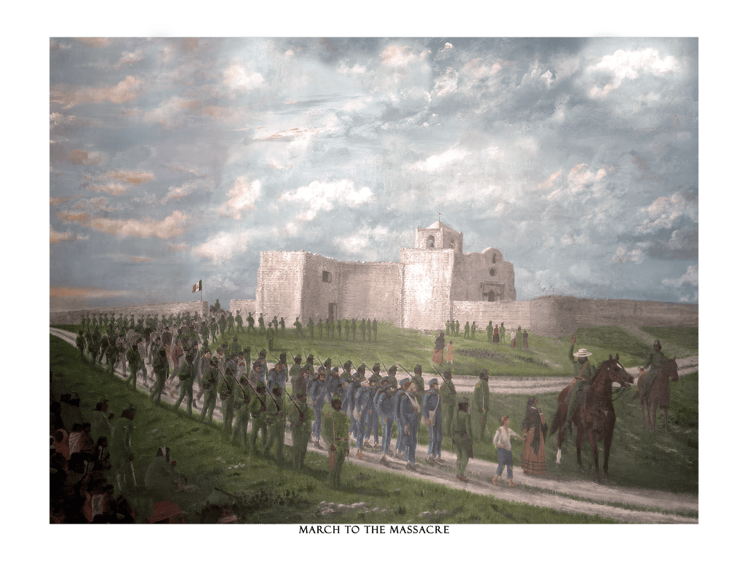 March to Goliad Massacre - Houston - Ltd Ed. Fine Art Print - Copano Bay Press