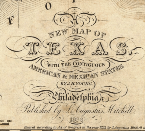 Mitchell - Young Map of The Republic of Texas - 1836 - Copano Bay Press