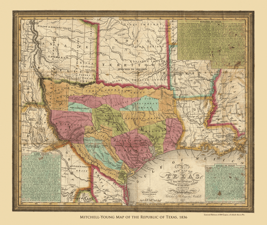 Mitchell - Young Map of The Republic of Texas - 1836 - Copano Bay Press