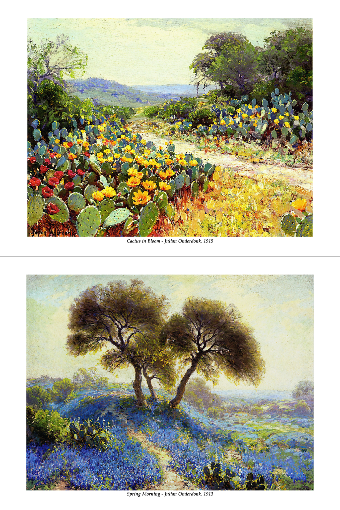Onderdonk Bluebonnets & Cactus Bouquet - Two Limited Edition Prints - Copano Bay Press