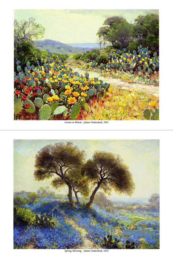 Onderdonk Bluebonnets & Cactus Bouquet - Two Limited Edition Prints