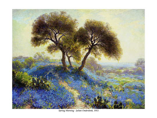 Onderdonk Bluebonnets & Cactus Bouquet - Two Limited Edition Prints - Copano Bay Press
