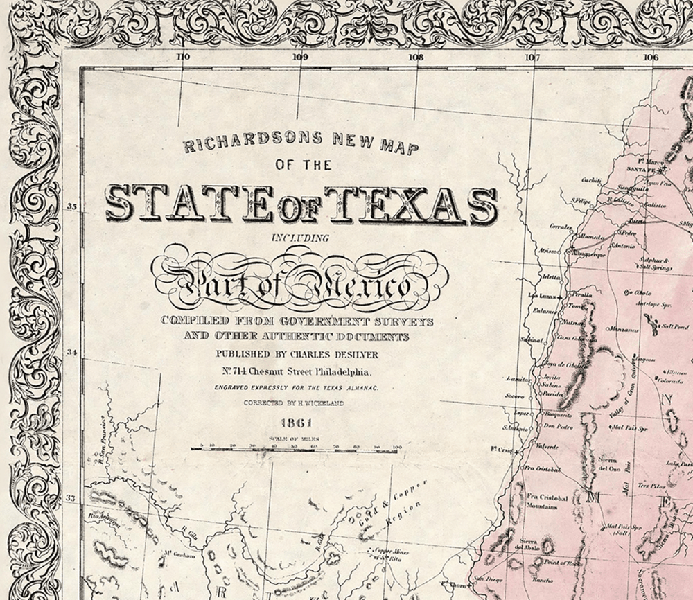 Richardson's Map of Texas - 1861 - Copano Bay Press