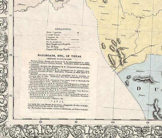 Richardson's Map of Texas - 1861 - Copano Bay Press