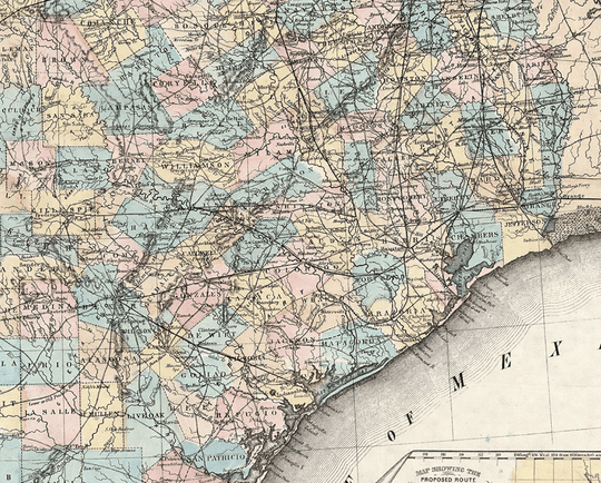 Richardson's Map of Texas - 1861 - Copano Bay Press