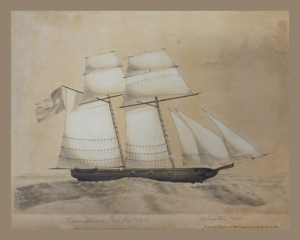 Schooner - of - War San Antonio - 1841 - Copano Bay Press