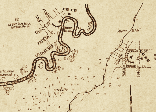 Siege of the Alamo Map by Col. Andrew Jackson Houston - Copano Bay Press