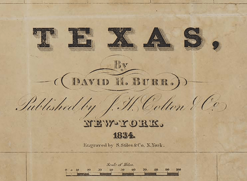 Texas Land Grant Map - 1834 - Copano Bay Press