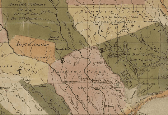 Texas Land Grant Map - 1834 - Copano Bay Press