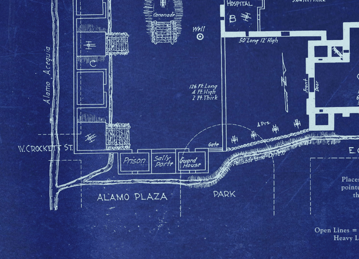 The Alamo Blueprint Copano Bay Press