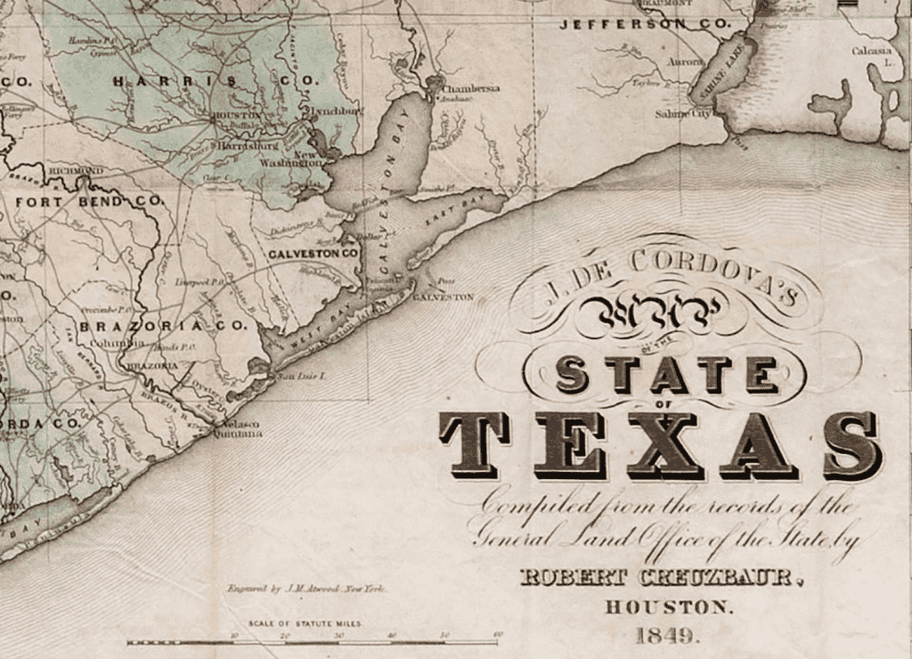 The First Official Map of Texas - 1849 - Copano Bay Press