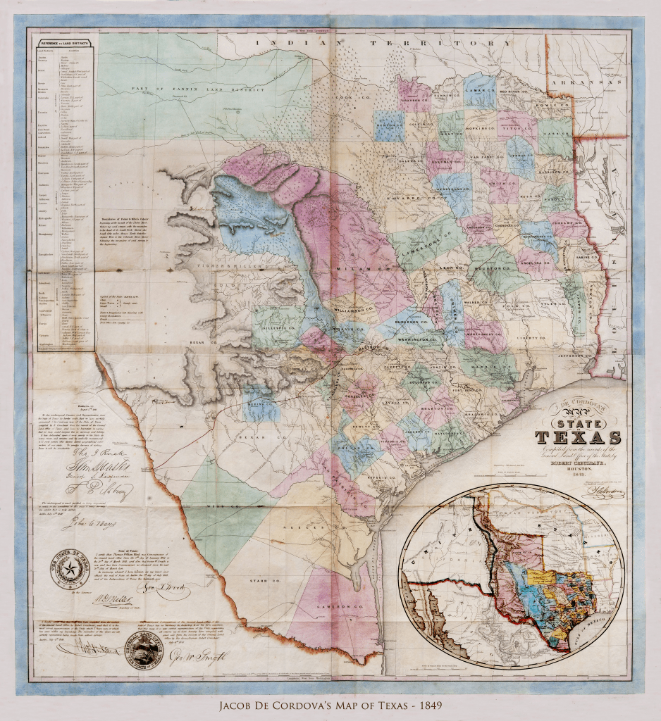 The First Official Map of Texas - 1849 - Copano Bay Press