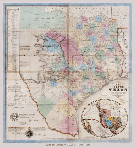 The First Official Map of Texas - 1849 - Copano Bay Press