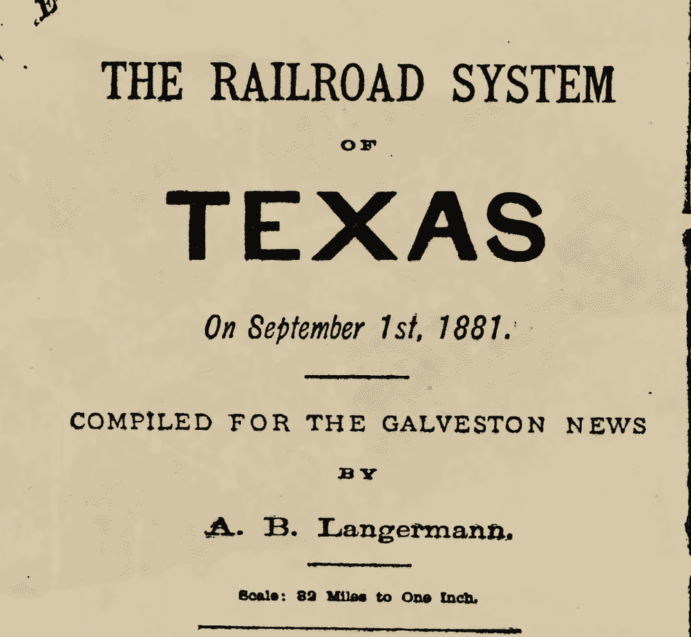 The Railroad System of Texas - 1881 - Copano Bay Press