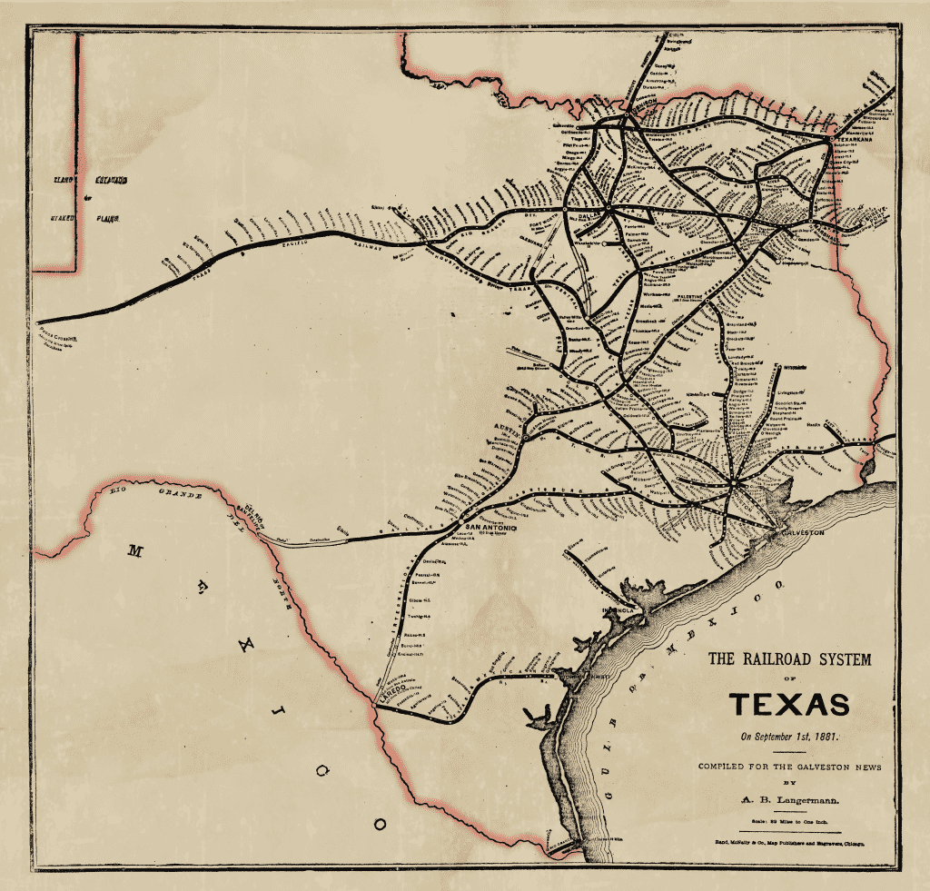 The Railroad System of Texas - 1881 - Copano Bay Press