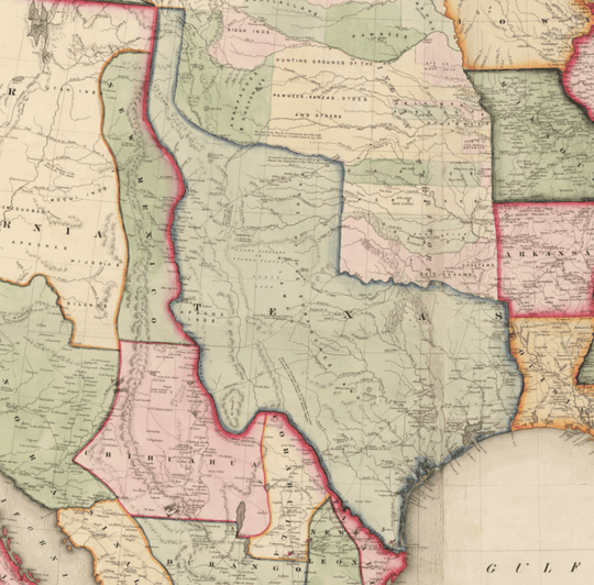 The Republic of Texas and The Infant West, 1847 Limited Edition Map - Copano Bay Press