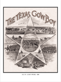 The Texas Cowboy - 1886 - Fine Art Print