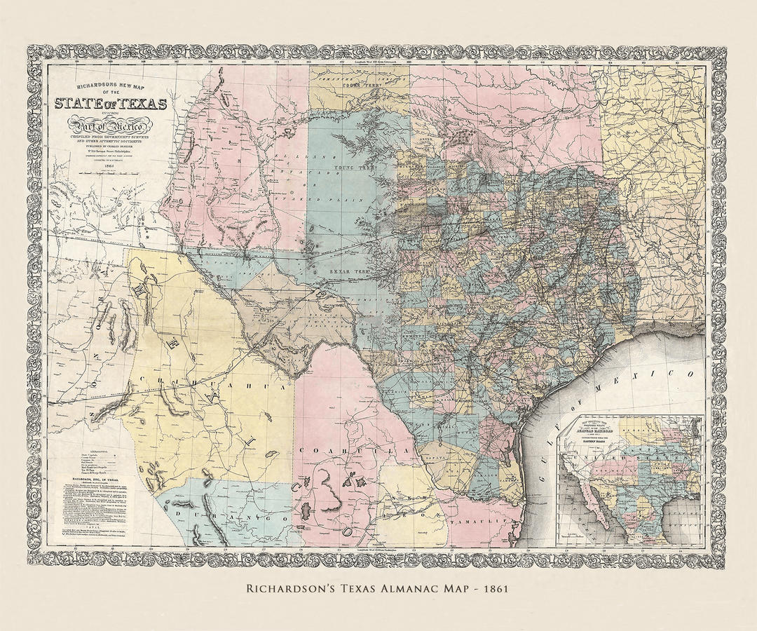 The Texas Triptych - Three Map Collection - Copano Bay Press