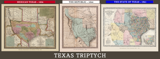 The Texas Triptych - Three Map Collection