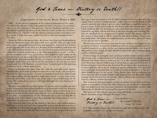 William Barret Travis' "God & Texas" Alamo Letter - Fine Art Print