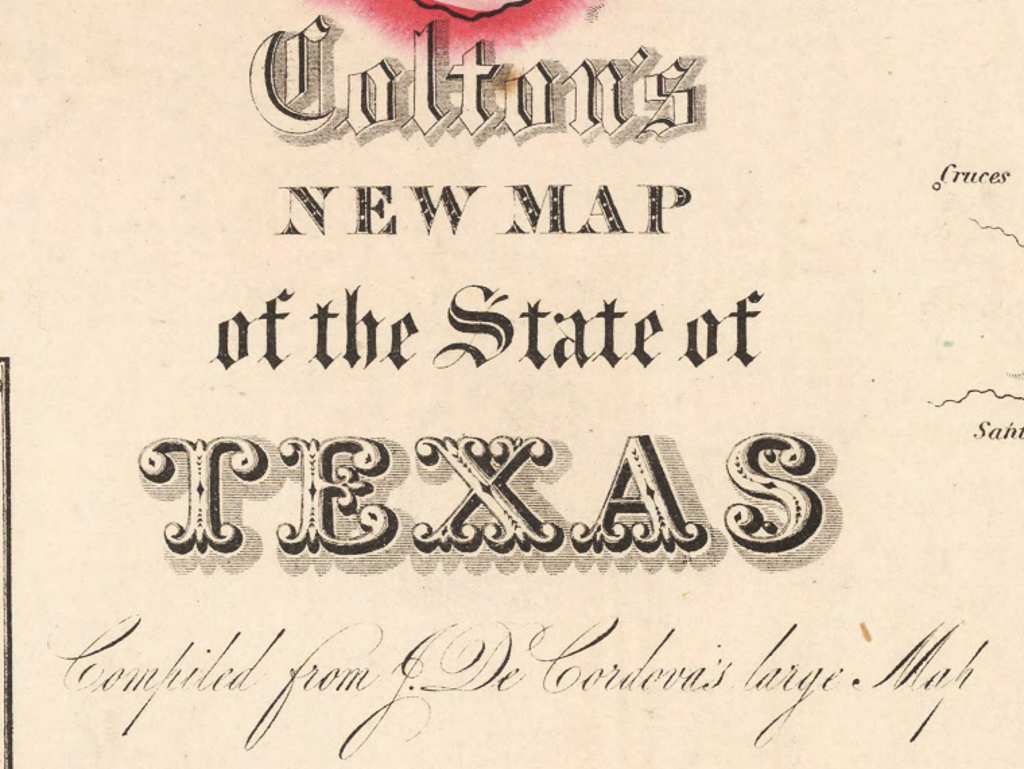 Colton's Map of Texas - 1866