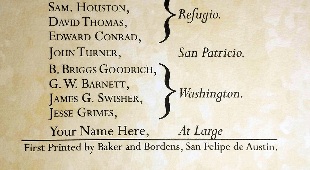 Texas Declaration of Independence - Personalized