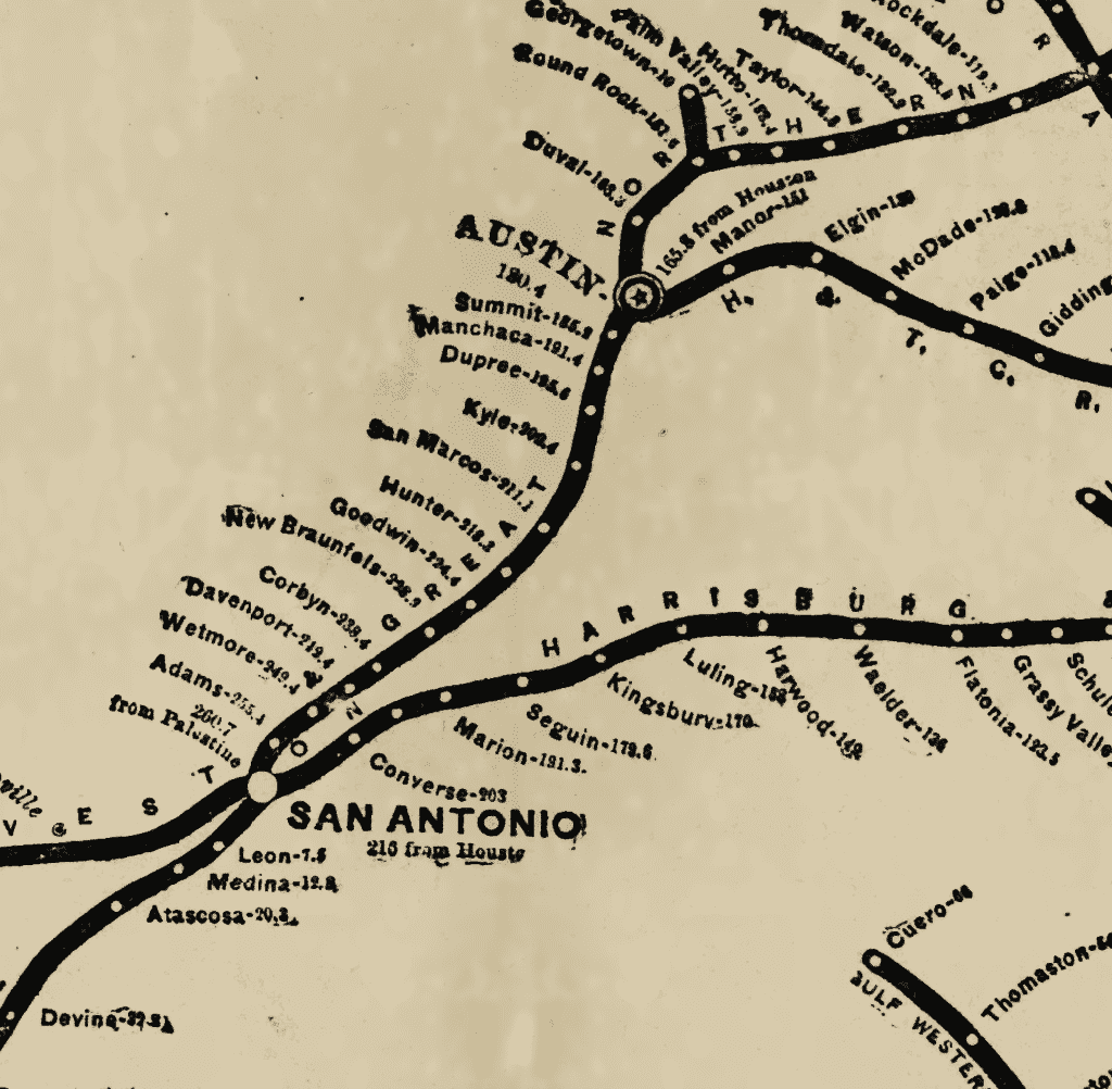 The Railroad System of Texas - 1881
