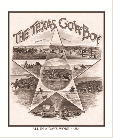 The Texas Cowboy - 1886 - Limited Edition Print