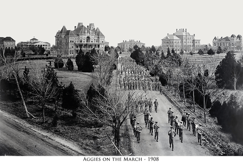 Aggies on the March - Texas A&M - 1908